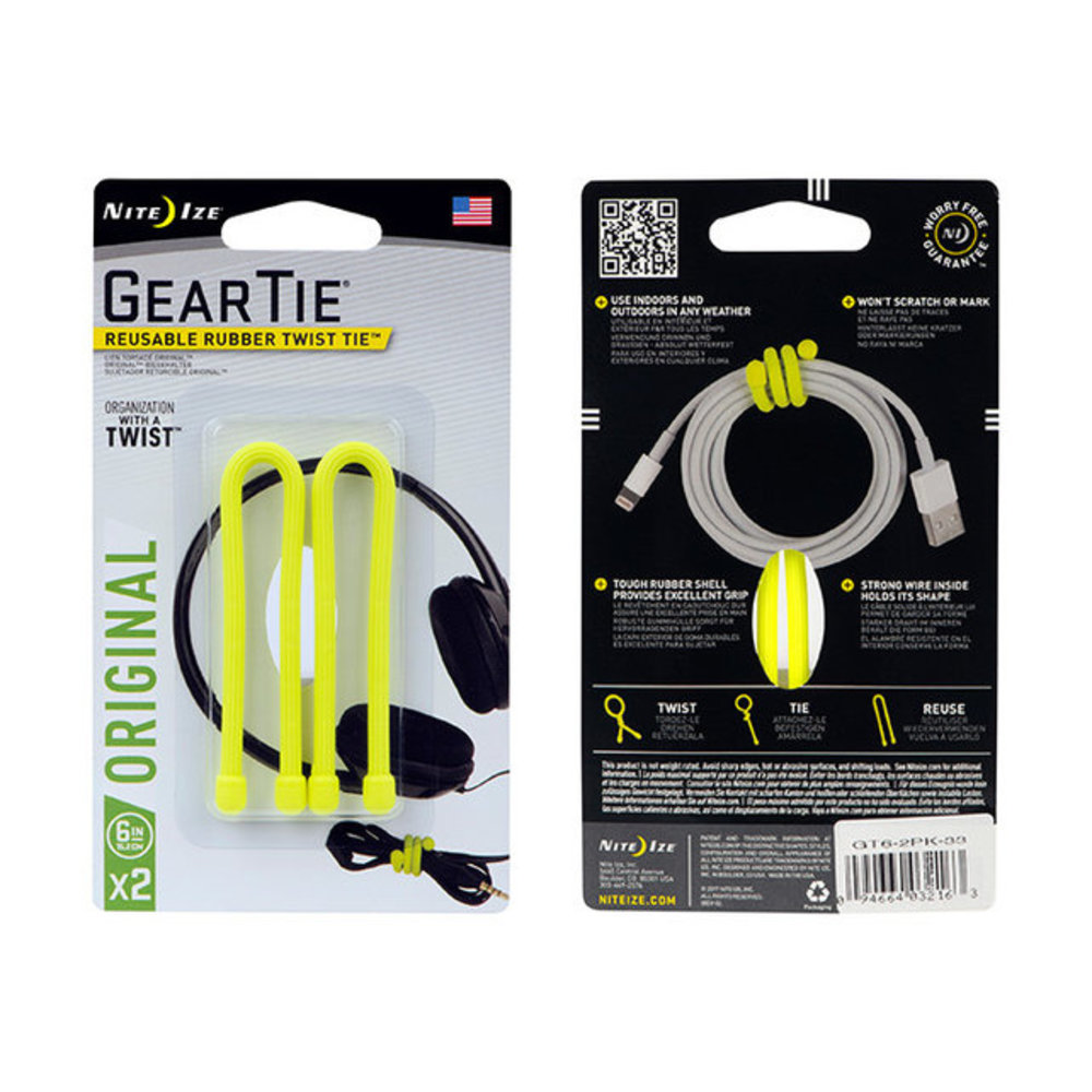 Nite Ize Gear Tie Loopable - Black, 12 in / 2 pk - Fry’s Food Stores