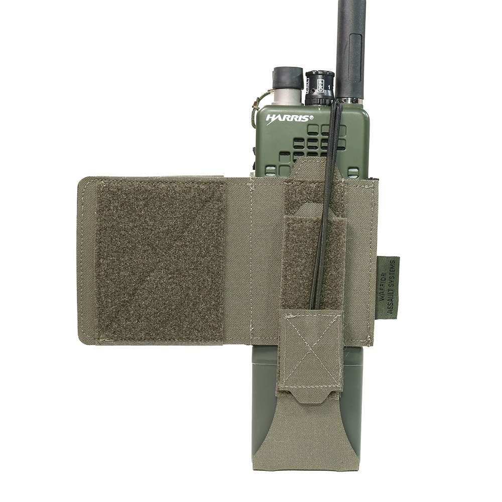 Laser Cut Wing Velcro MBITR/Harris Radio Pouch (Left Side) - Ranger Green