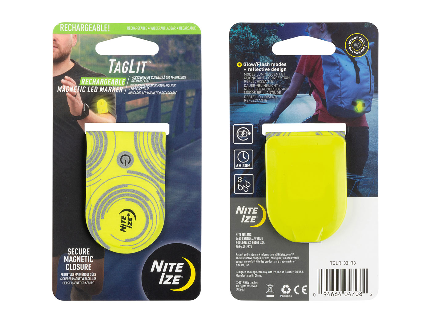 Nite Ize TagLit Rechargeable Safety Light - Neon Yellow