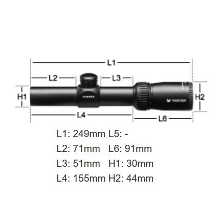 Vortex Crossfire II 1-4X24 AR Scope, V-Brite Reticle (MOA