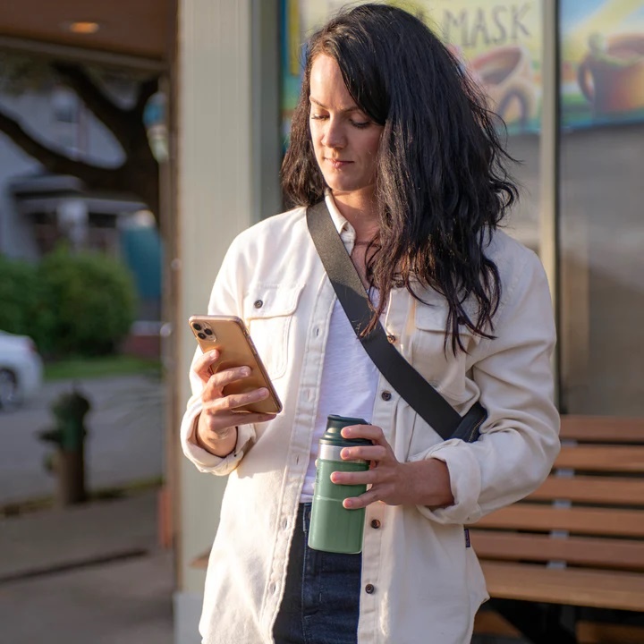 Trigger Action Travel Mug 0.25L - Hammertone Green