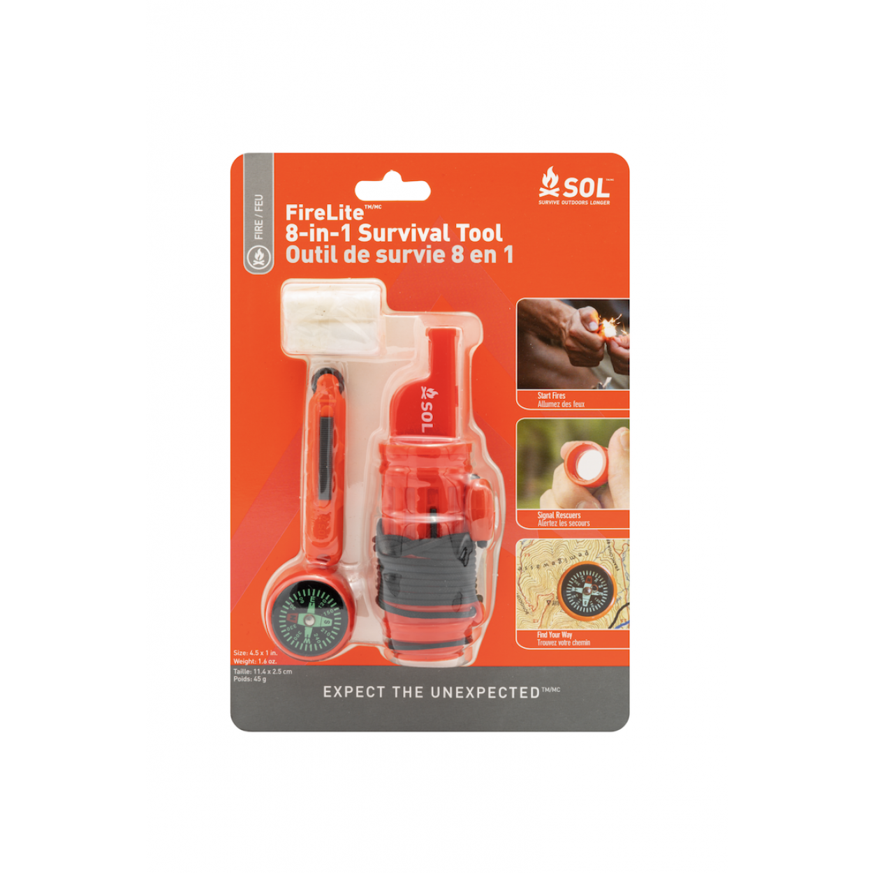 Fire Lite 8 in 1 Survival Tool - Orange