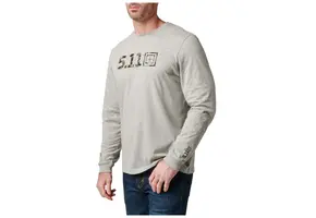 Camo Logo Fill Long Sleeve Tee - Heather Grey