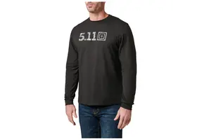 Camo Logo Fill Long Sleeve Tee - Black