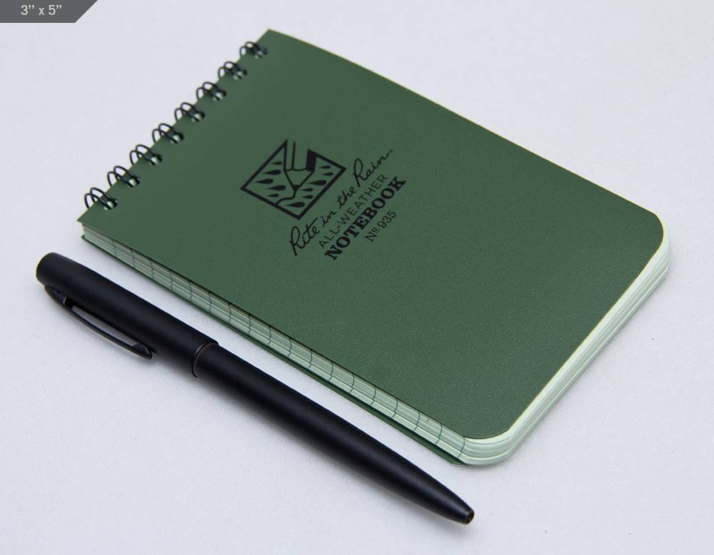 Pocket Top Spiral Notebook 10 X15cm - Olive Drab