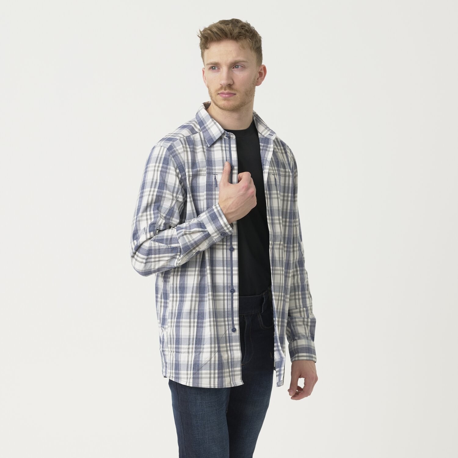 Trip Shirt Nylon Blend - Indigo Plaid