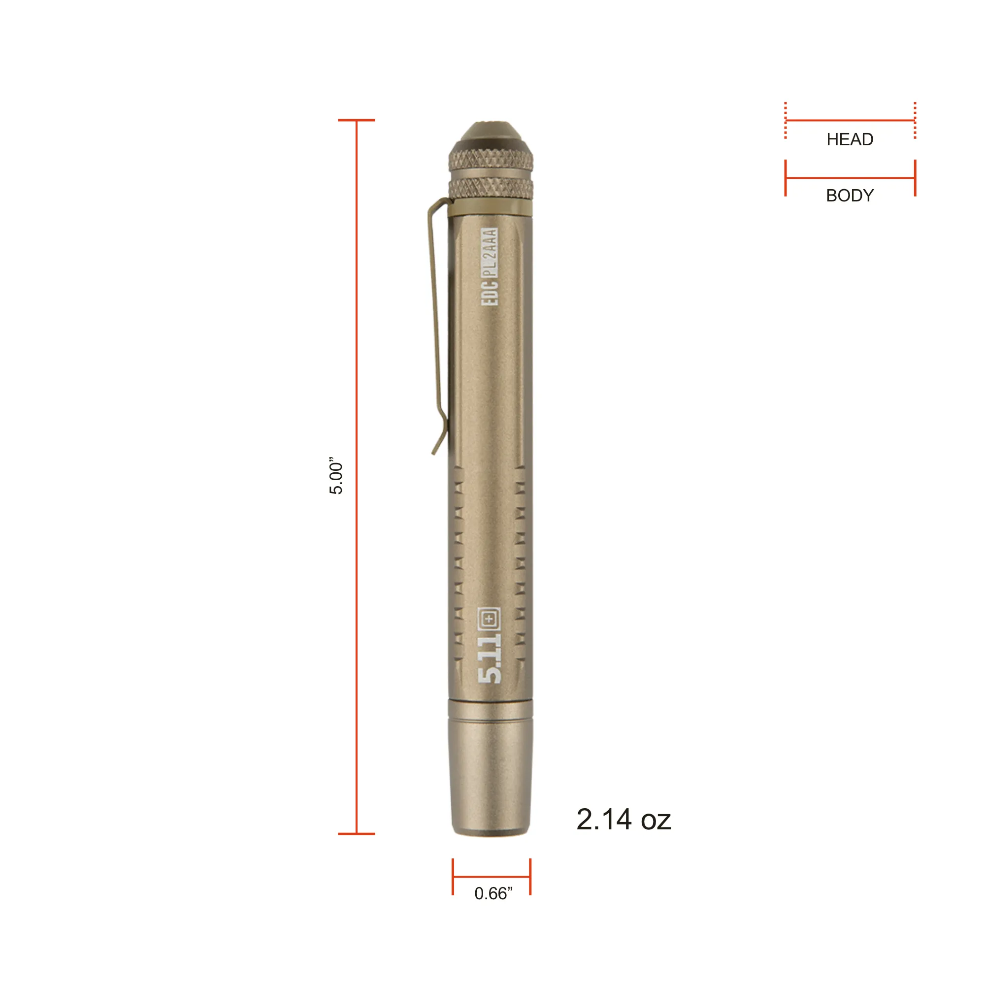 EDC PL 2AAA Flashlight - Sandstone