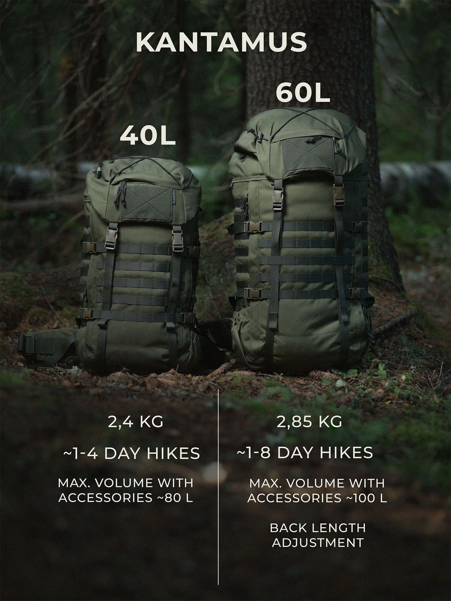 Savotta Kantamus 40L - Green