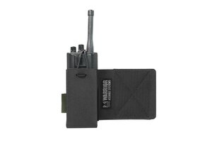 Laser Cut Wing Velcro Adjustable  Radio Pouch (Left Side)  - Black