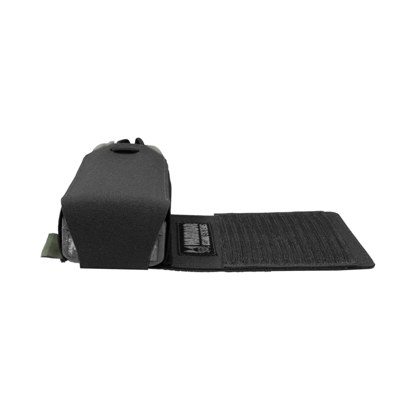 Laser Cut Wing Velcro Adjustable  Radio Pouch (Left Side)  - Black