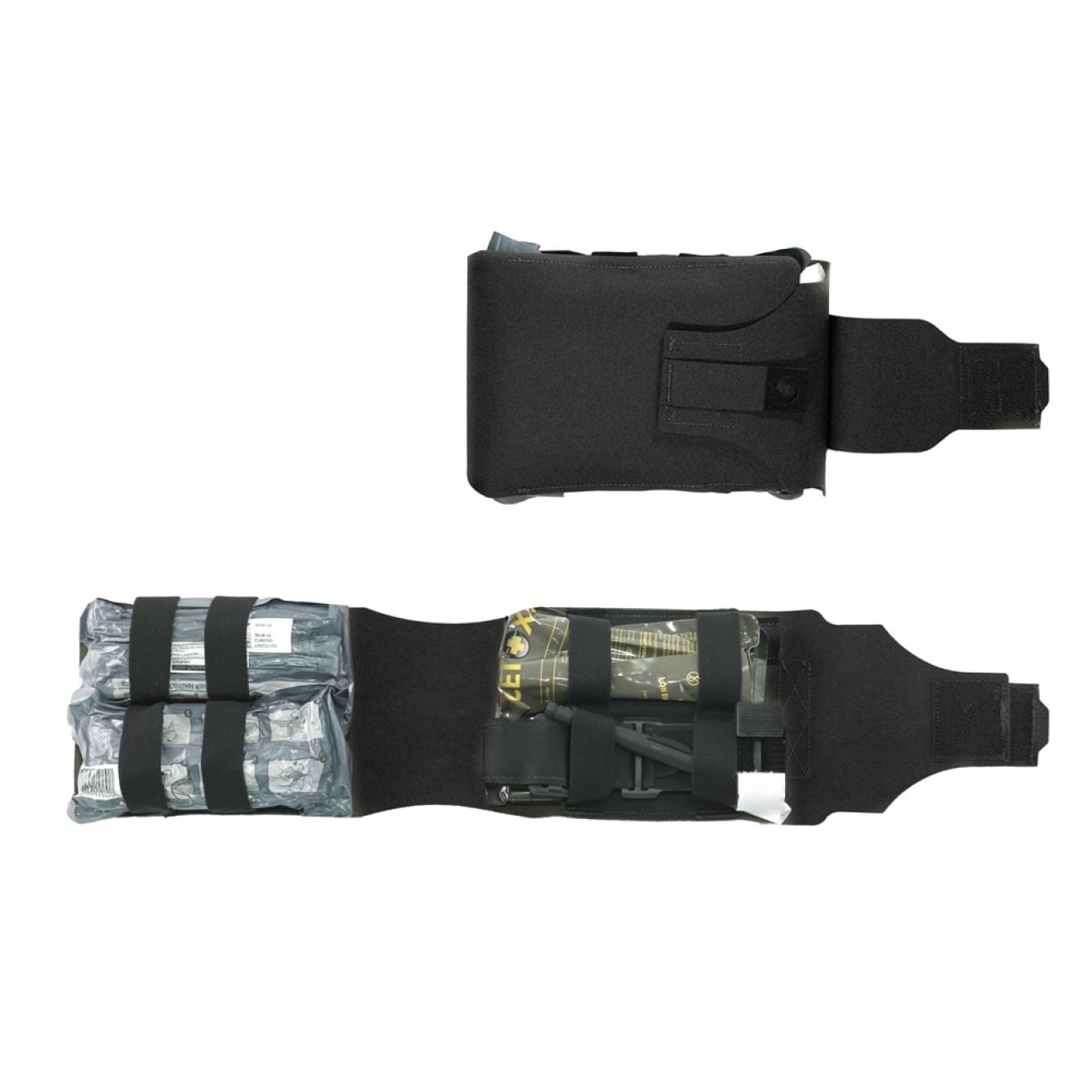 Laser Cut Large Horizontal Individual First Aid Kit Pouch - Black