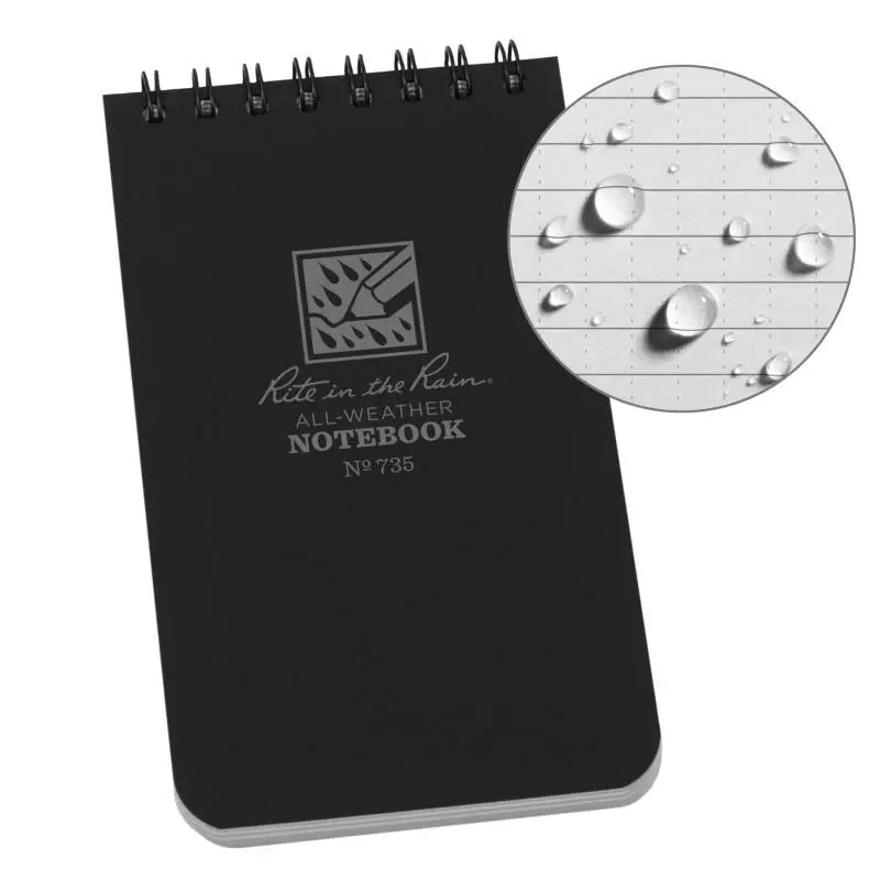 Pocket Top Spiral Notebook 7,62cm X 12,7cm - Black
