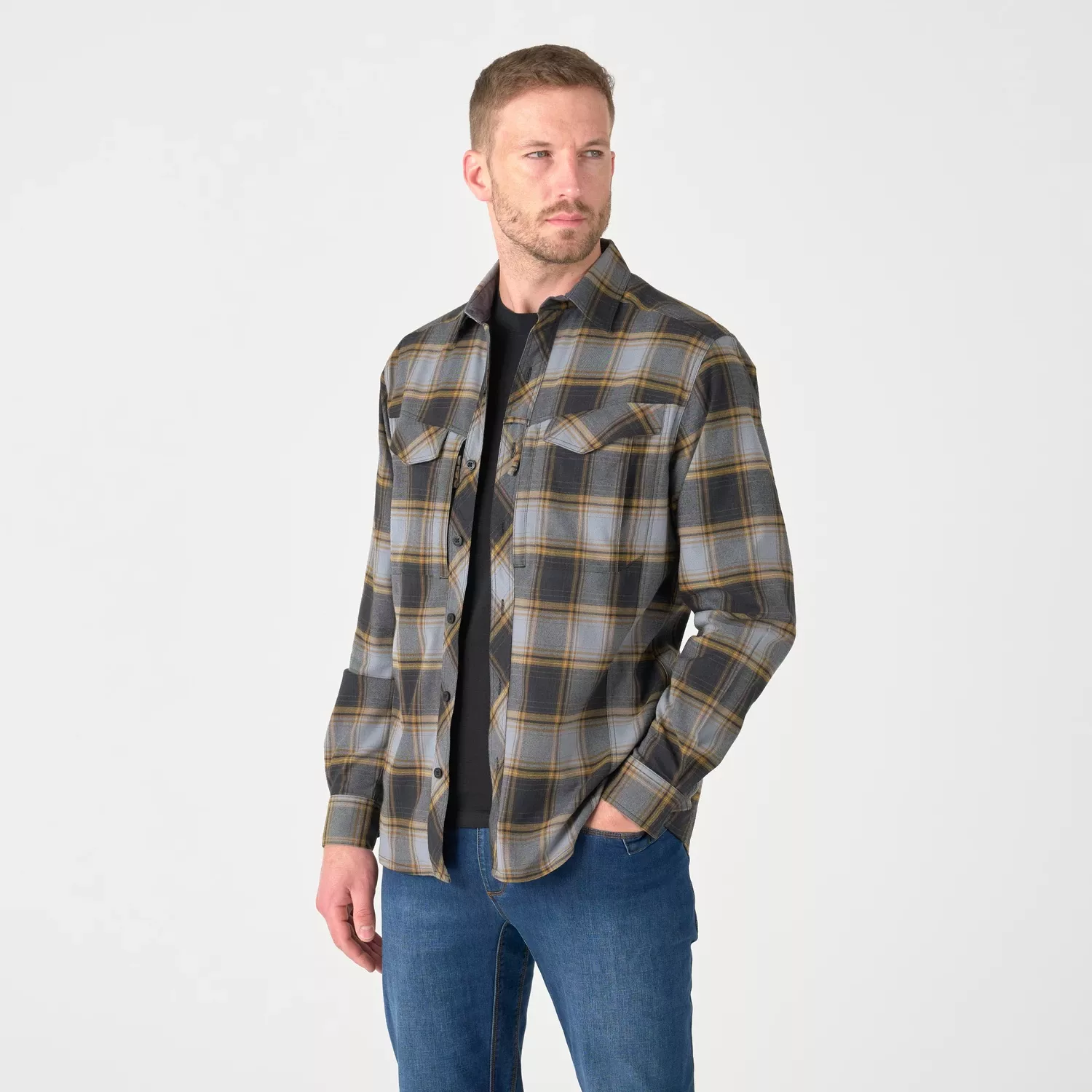Defender Mk2 Shirt Nylon Sorona Blend - Dark Ochre Plaid
