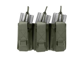 Triple Open 5.56mm Mag w 3 Pistol Mag Pouches - Olive Drab