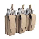 Triple Open 5.56mm Mag w 3 Pistol Mag Pouches - Coyote Tan