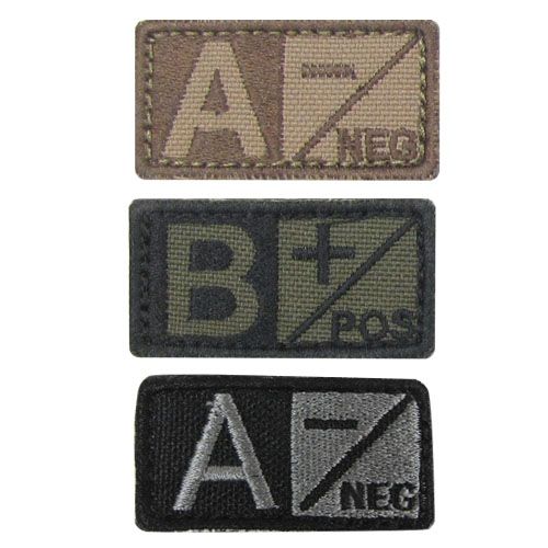 229 Blood Type Badge Coyote Tan