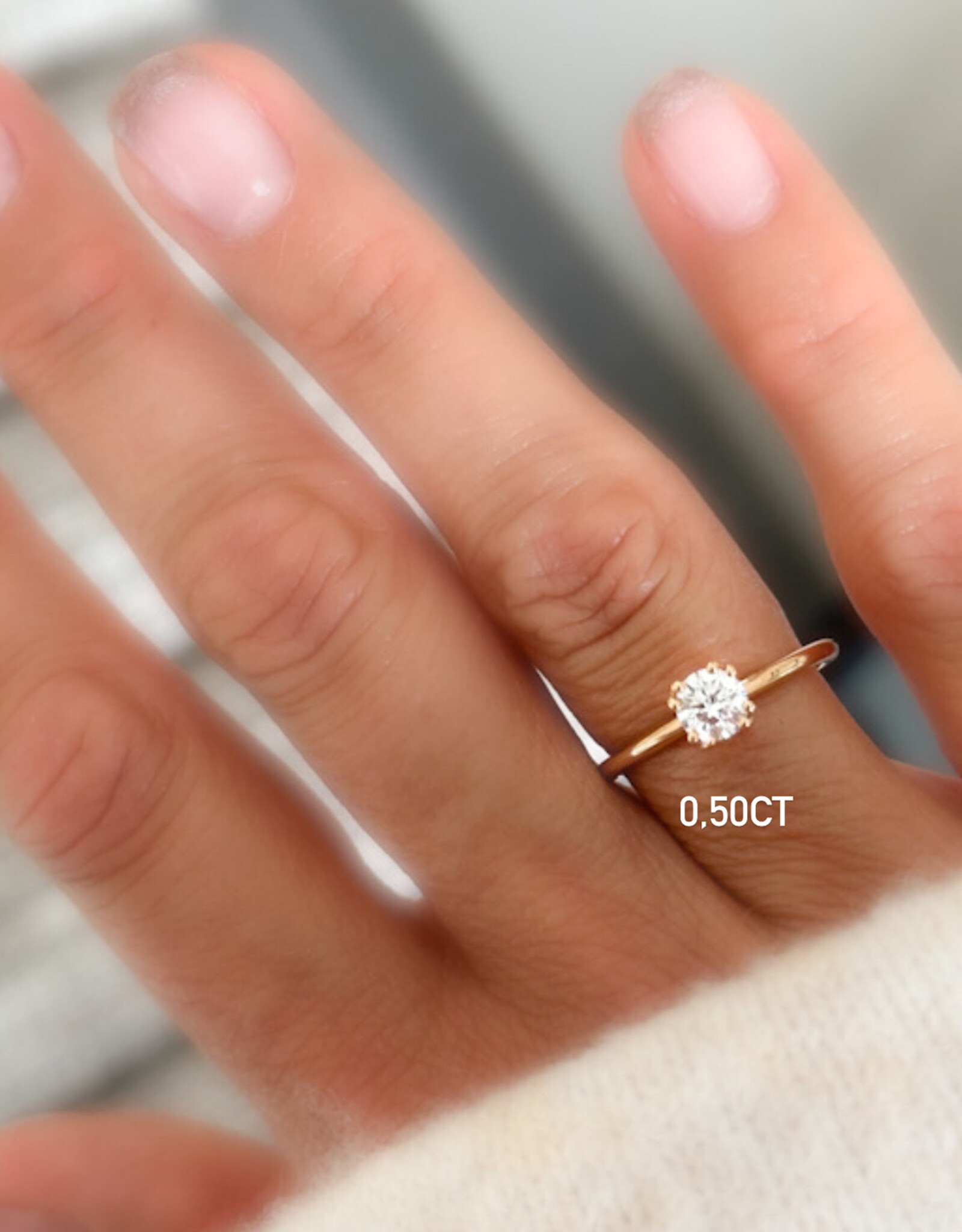 Atelier Maison Maat 54 - Sunset Lover met fijne ringband- 18 karaat rosé goud - diamant