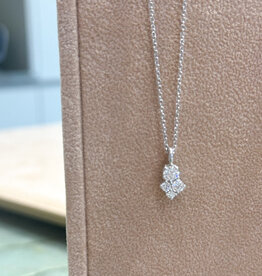Atelier Maison Set: Bloom hanger + halsketting 18 karaat wit goud  - diamant