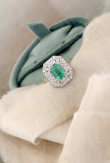 Atelier Maison Mt 52 | 18 karaat wit goud - diamanten + smaragd