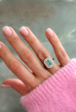 Atelier Maison Mt 52 | 18 karaat wit goud - diamanten + smaragd