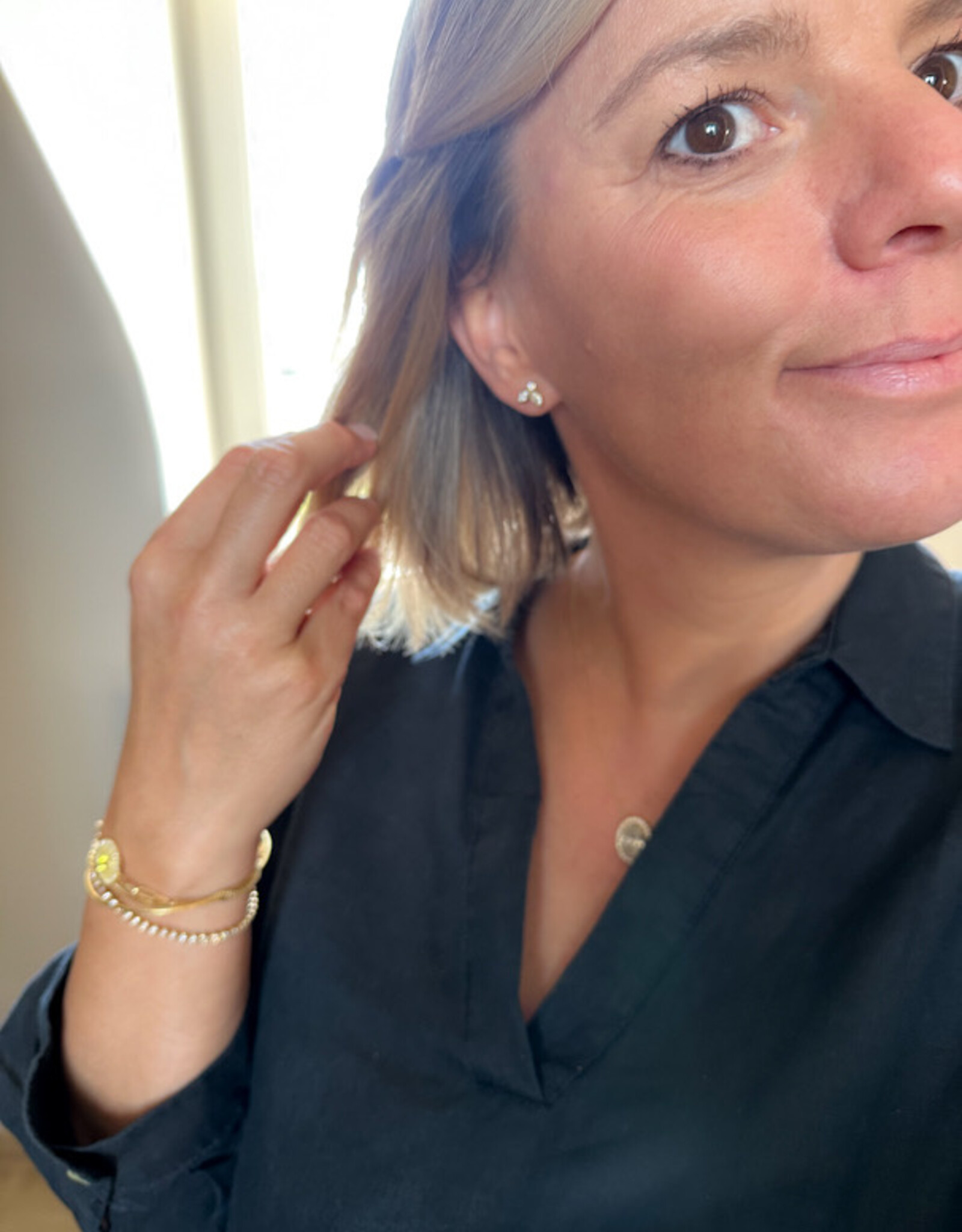Atelier Maison In voorraad: Moonlight oorstekers | 18K wit goud
