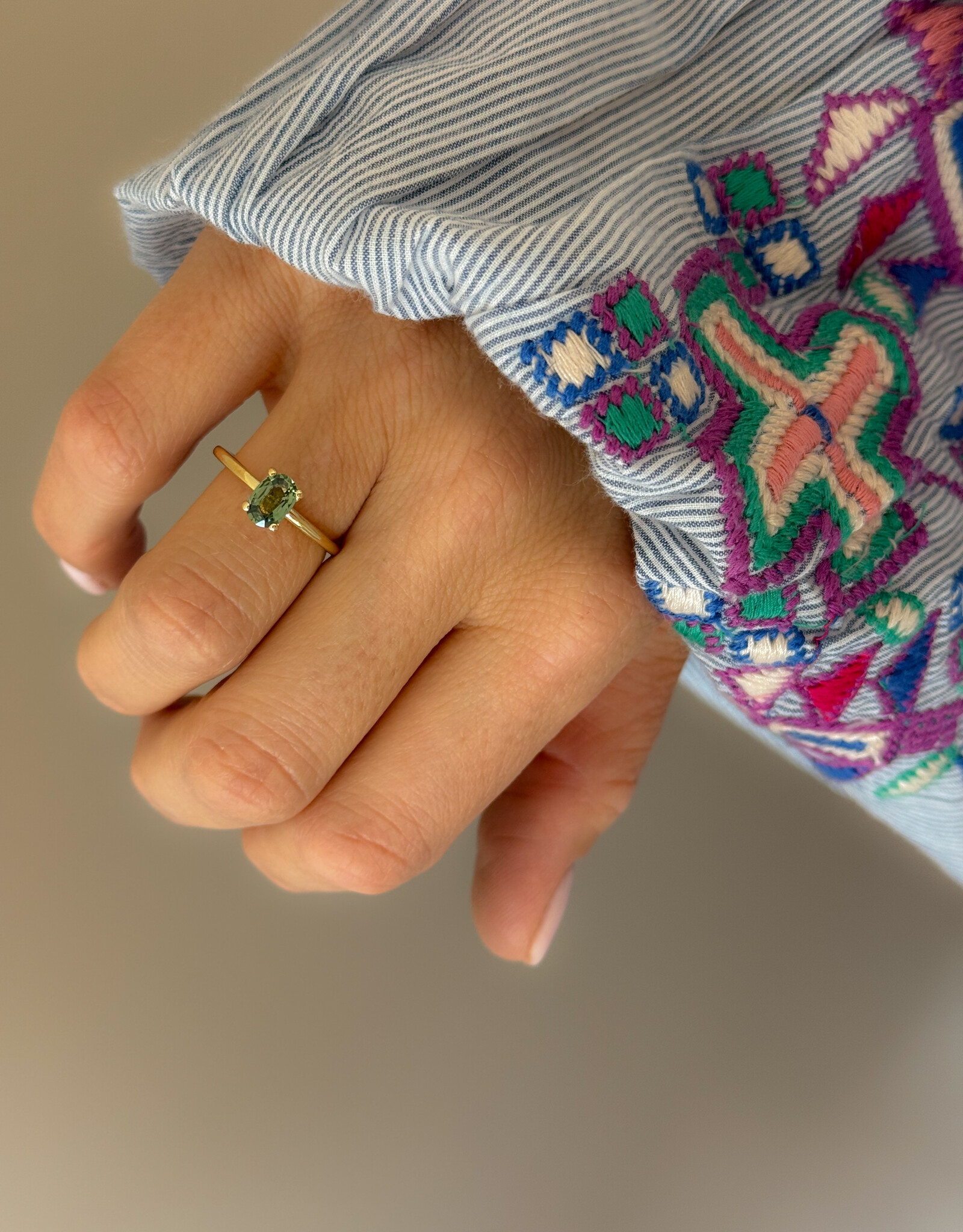 Atelier Maison Perfectly Splendid ring met groene safier