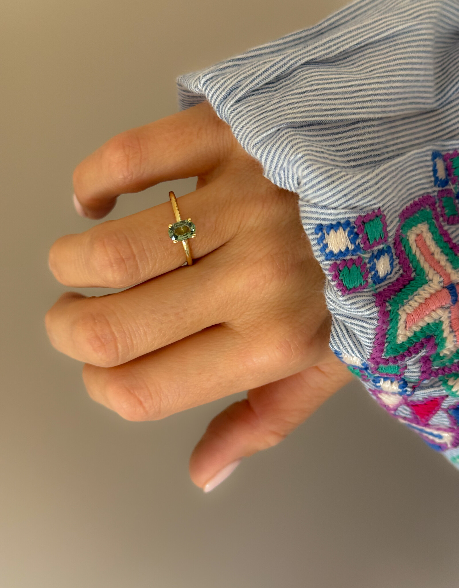 Atelier Maison Perfectly Splendid ring met groene safier