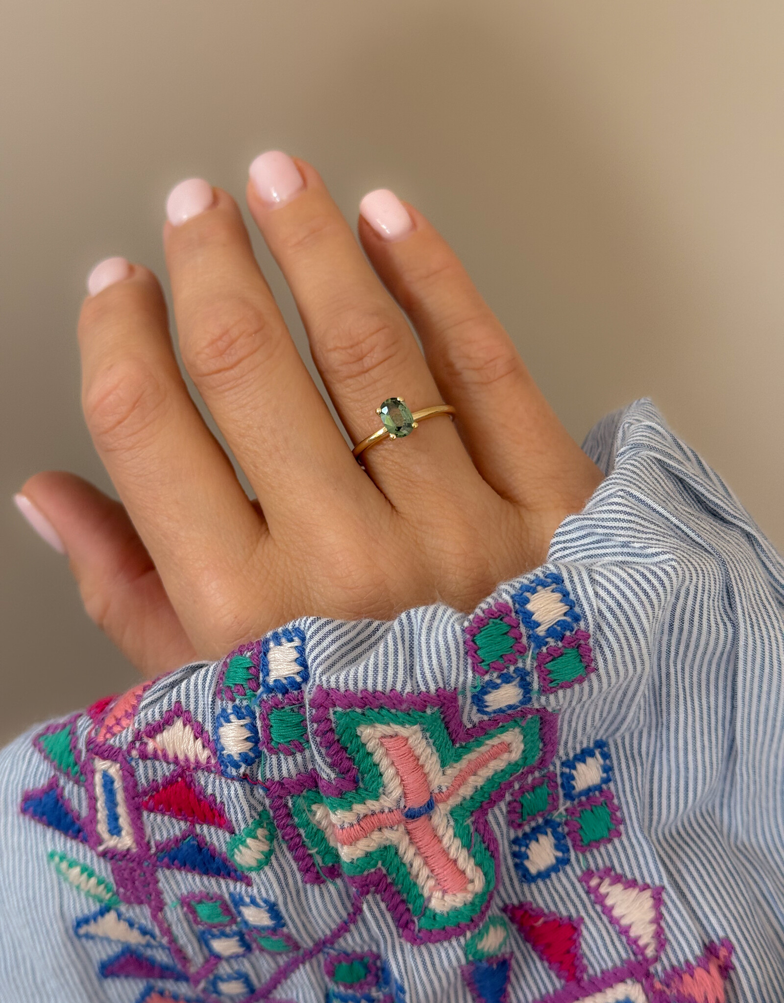 Atelier Maison Perfectly Splendid ring met groene safier