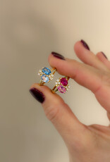 Atelier Maison The Bouquet ring | kleurstenen 7x5mm en diamanten