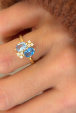 Atelier Maison The Bouquet ring | kleurstenen 7x5mm en diamanten