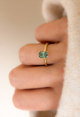 Atelier Maison Blush ring | 18K geel goud | groene LGD 1,03ct