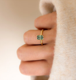 Atelier Maison Blush ring | mt51 | groene LGD 1,03ct