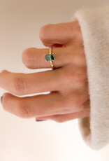 Atelier Maison Blush ring | 18K geel goud | groene LGD 1,03ct