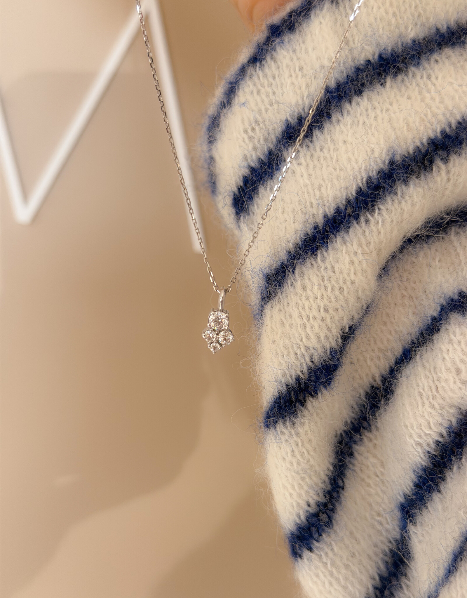 Atelier Maison Bloom halsketting | 18K rhodium wit goud