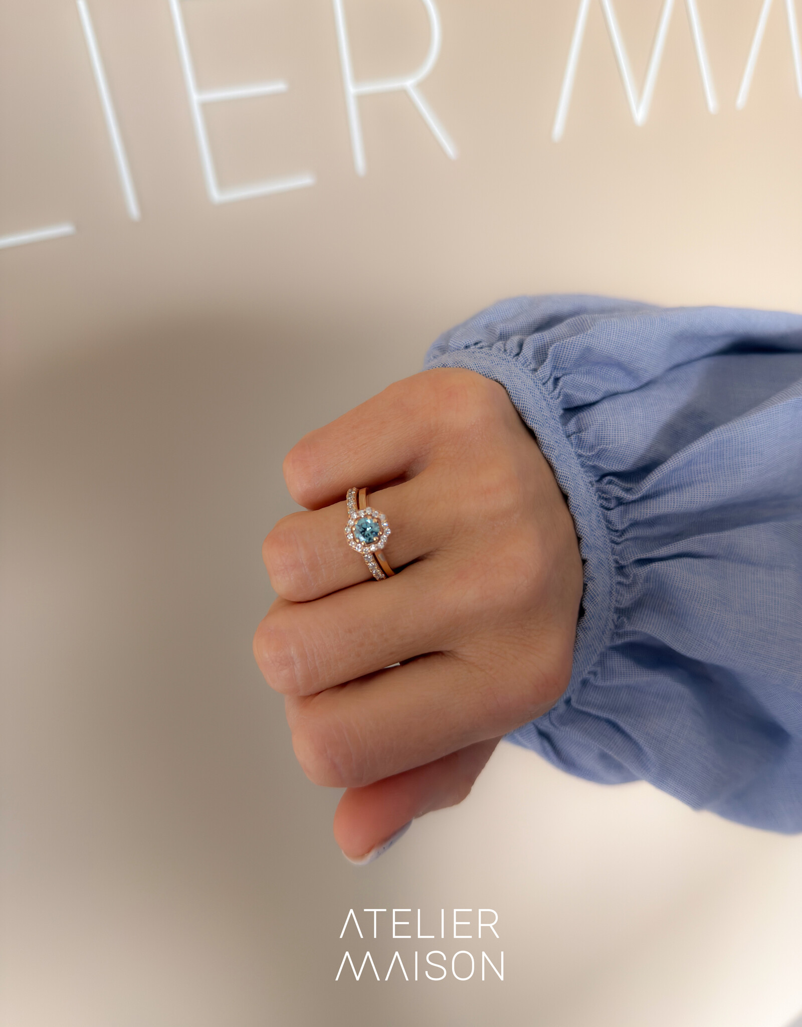 Atelier Maison The Glow ring met kleurdiamant | vanaf