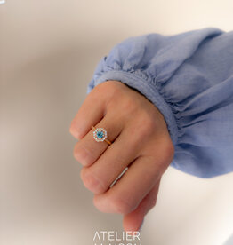 Atelier Maison The Glow ring met blauwe diamant | vanaf