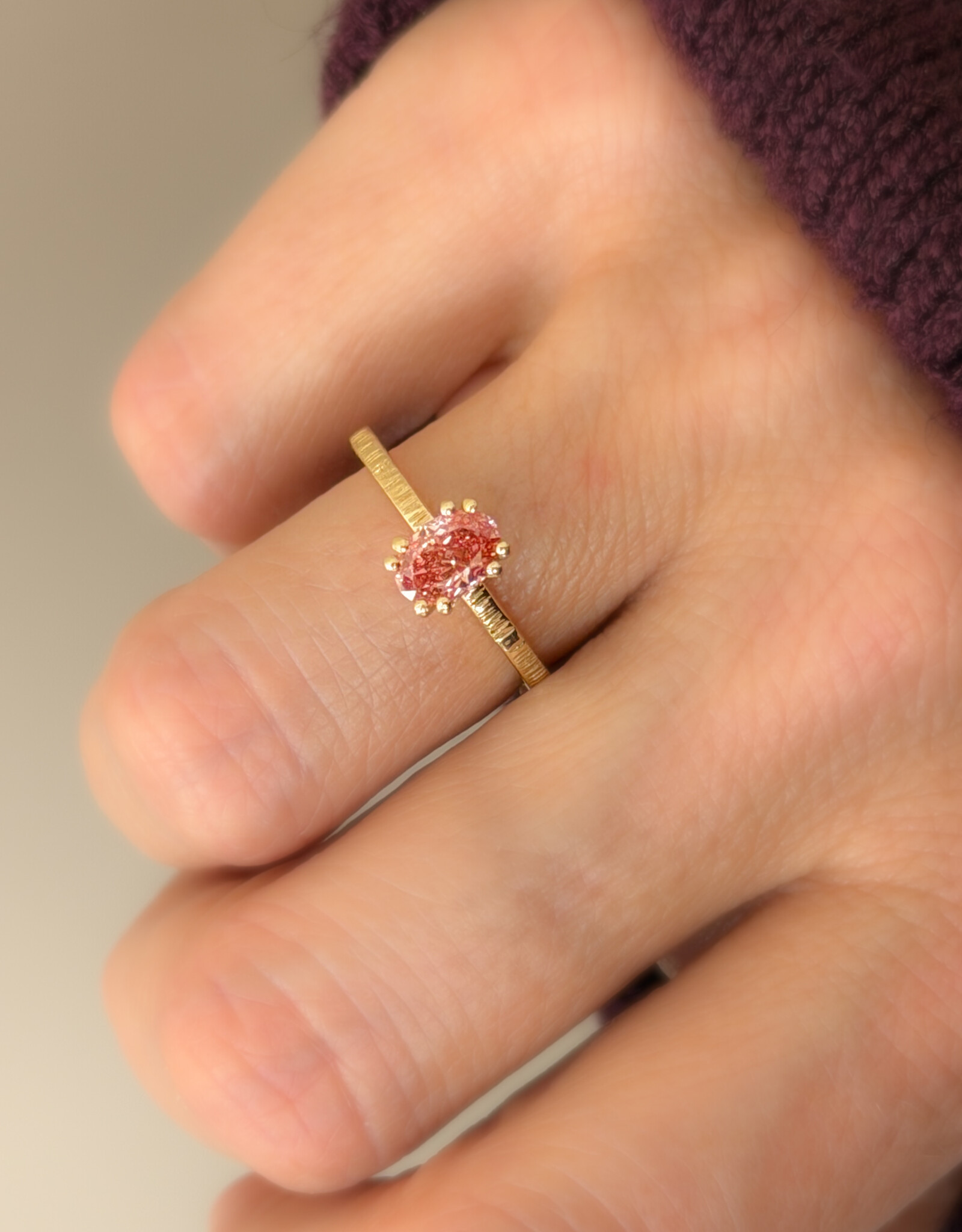 Atelier Maison Selflove ring met roze diamant