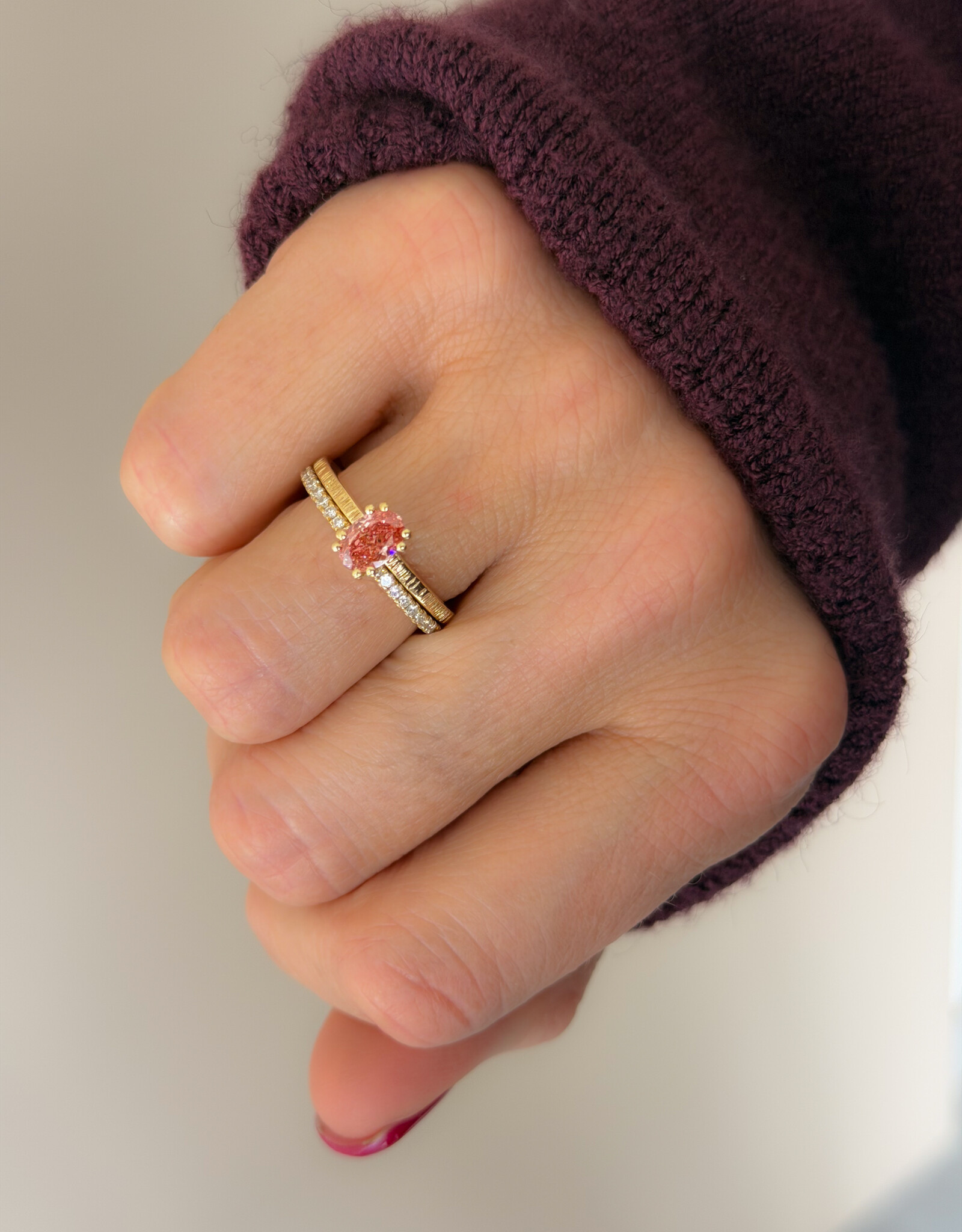 Atelier Maison Selflove ring met roze diamant