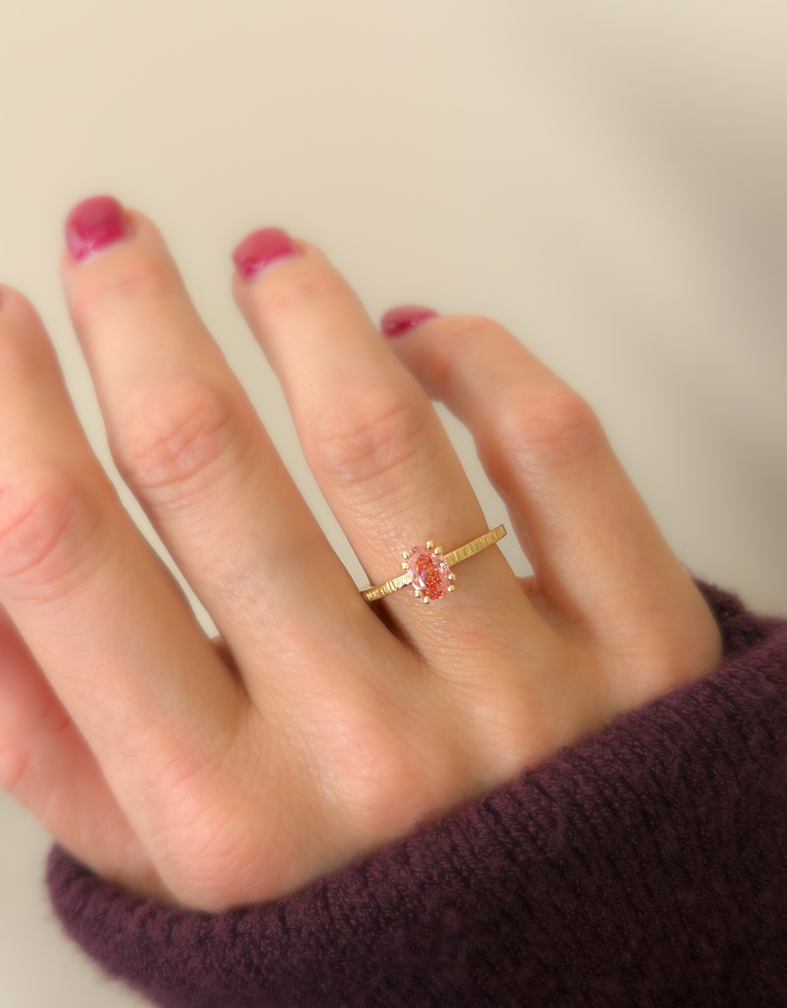 Atelier Maison Selflove ring met roze diamant