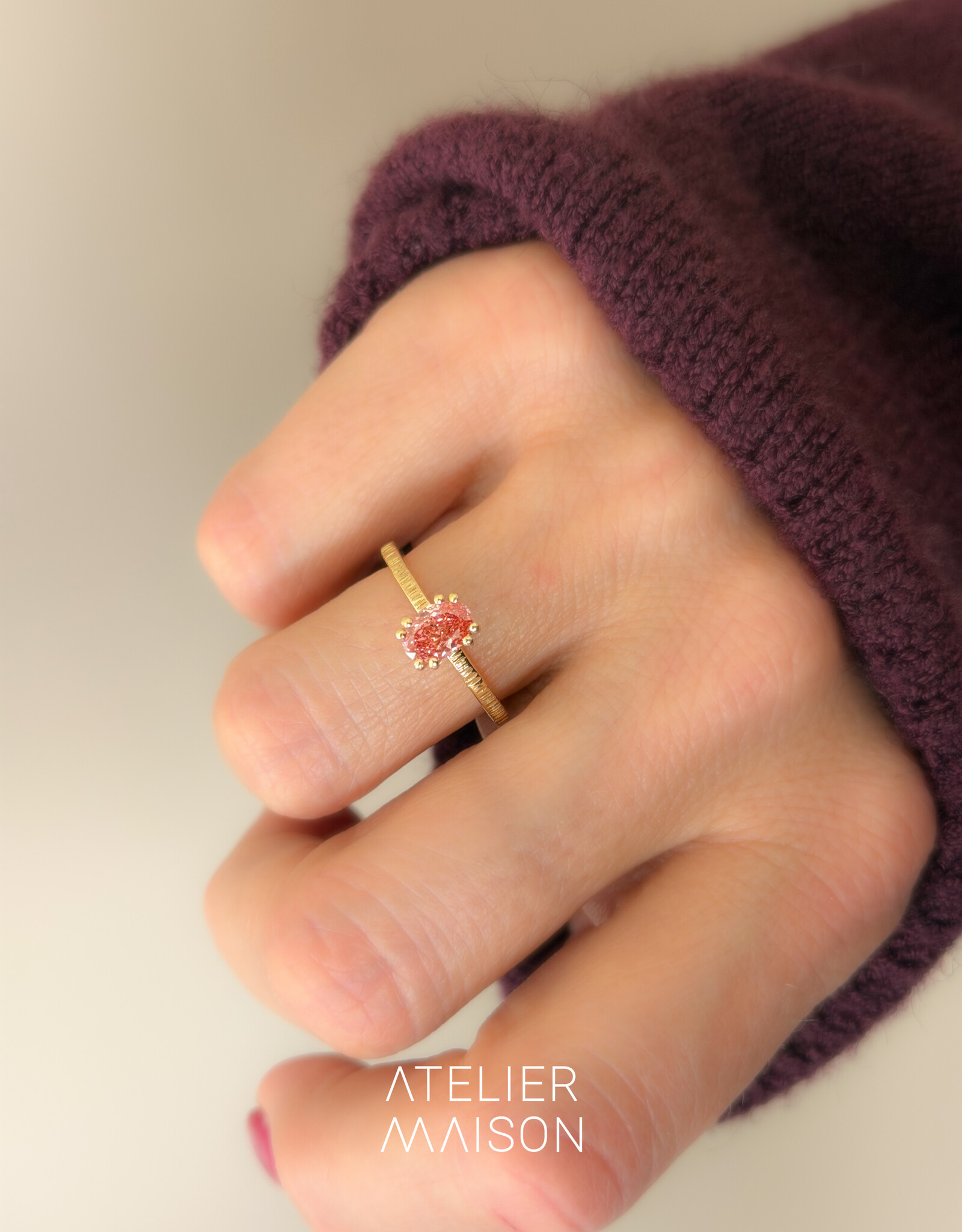Atelier Maison Selflove ring met roze diamant