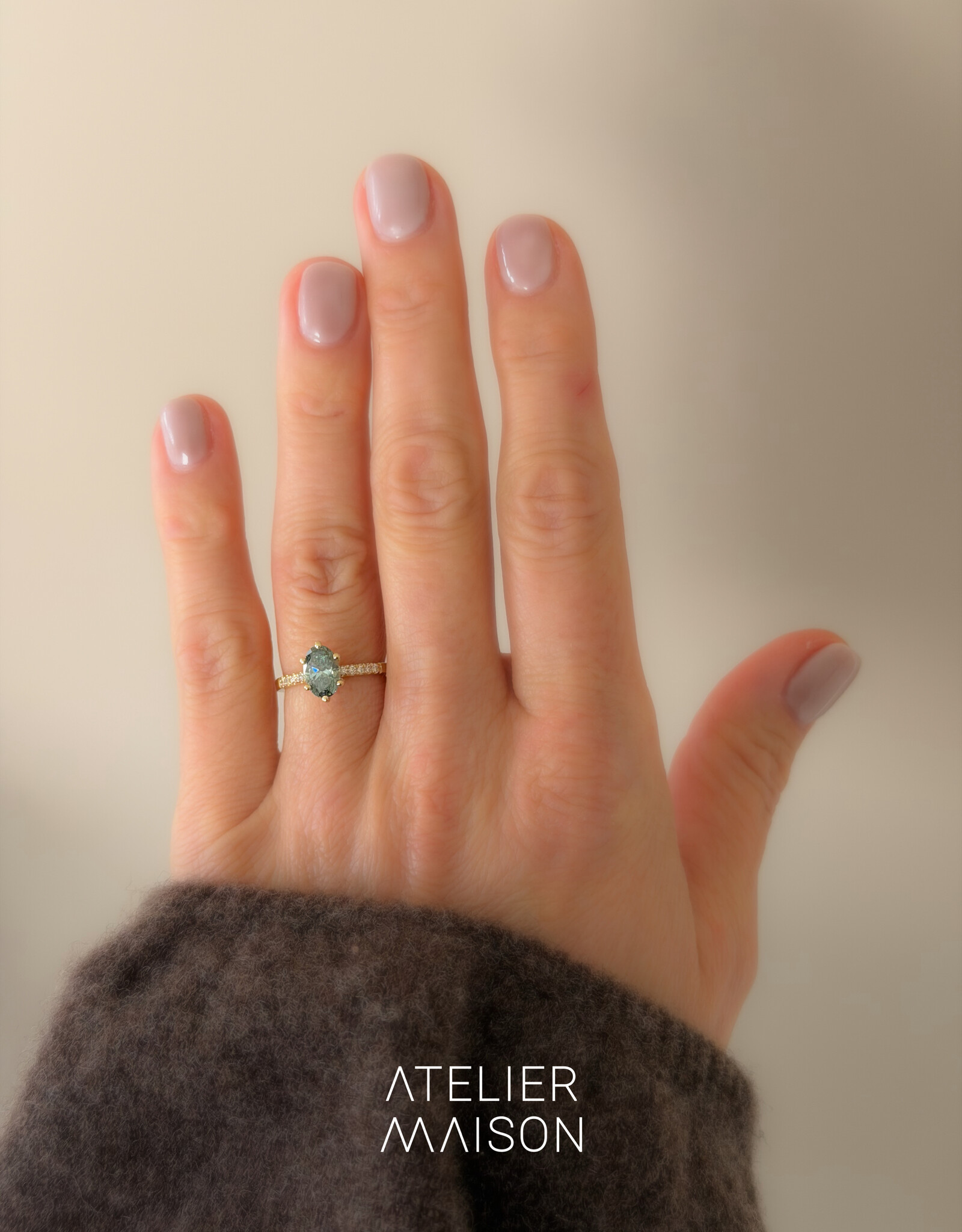 Atelier Maison Wonderland ring met groene diamant| vanaf