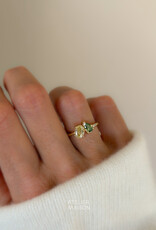 Atelier Maison Siblings ring met gele en groene diamant
