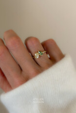Atelier Maison Siblings ring met gele en groene diamant