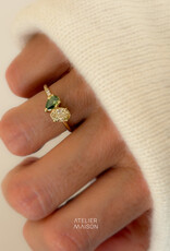 Atelier Maison Siblings ring met gele en groene diamant