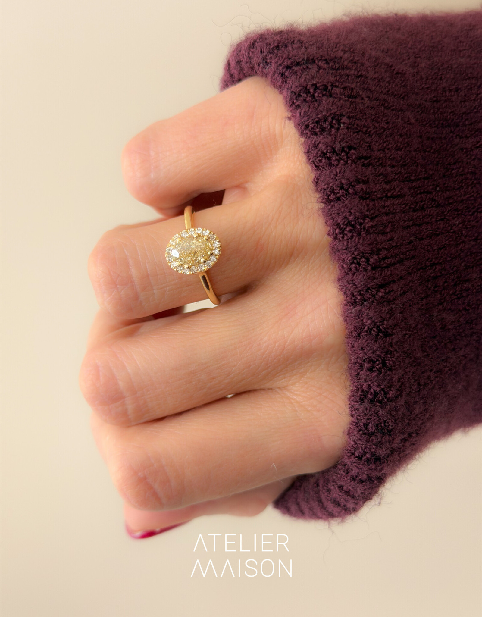 Atelier Maison Happy Together ring met gele diamant