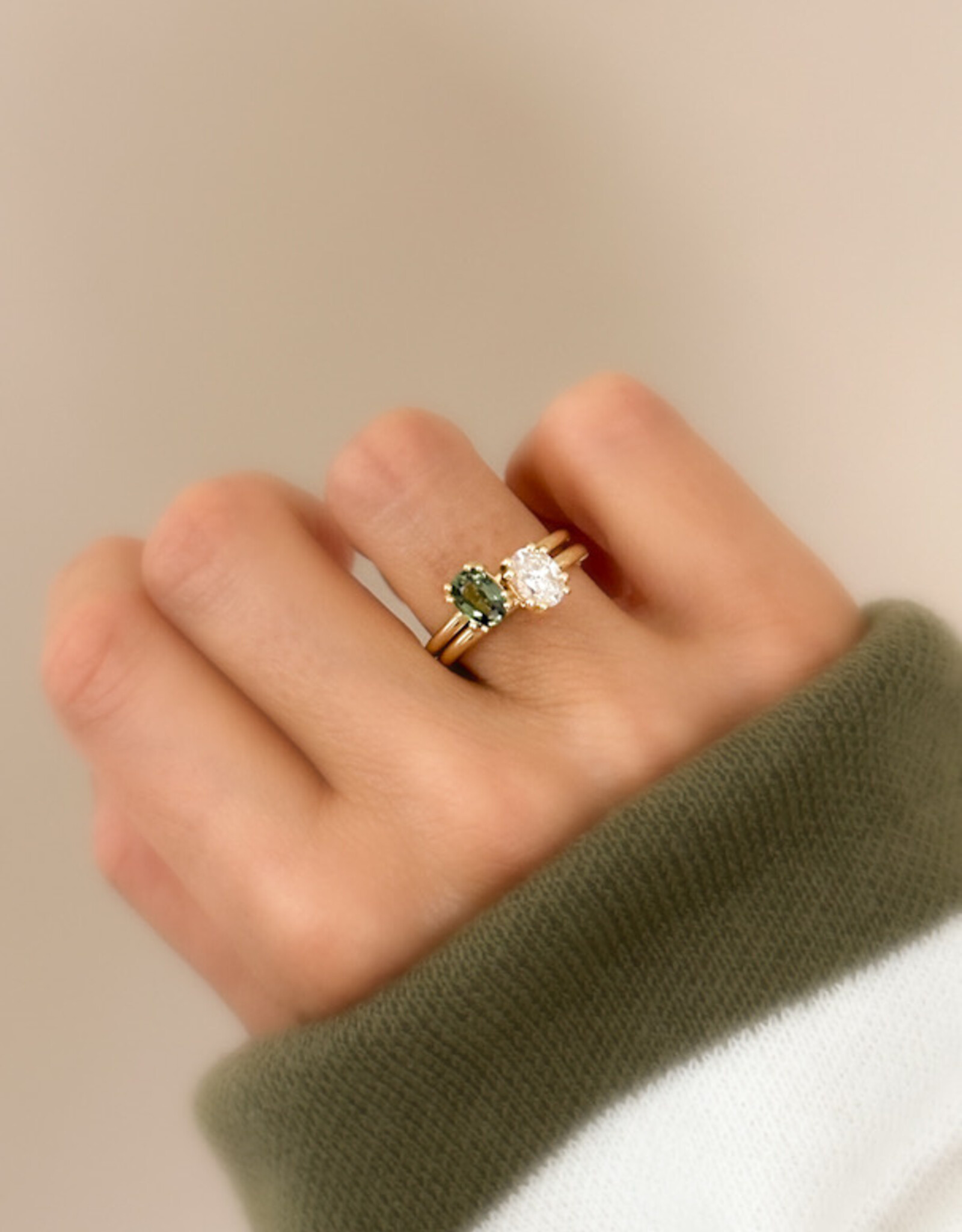 Atelier Maison Selflove ring  met groene saffier