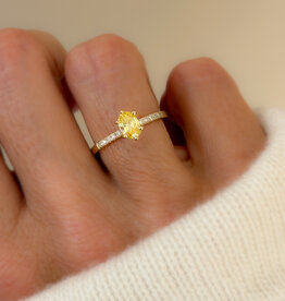 Atelier Maison Wonderland ring met gele diamant | vanaf