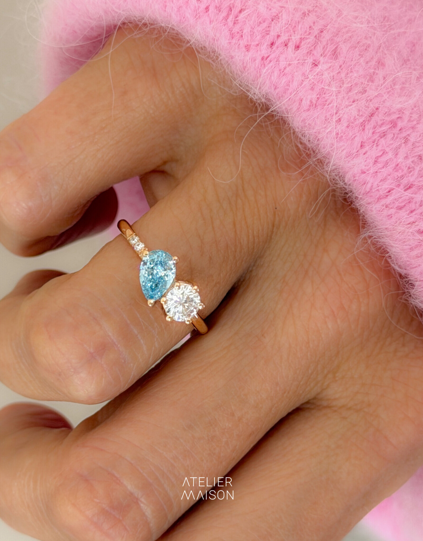 Atelier Maison Siblings ring | mt 54 | 18K rosé goud