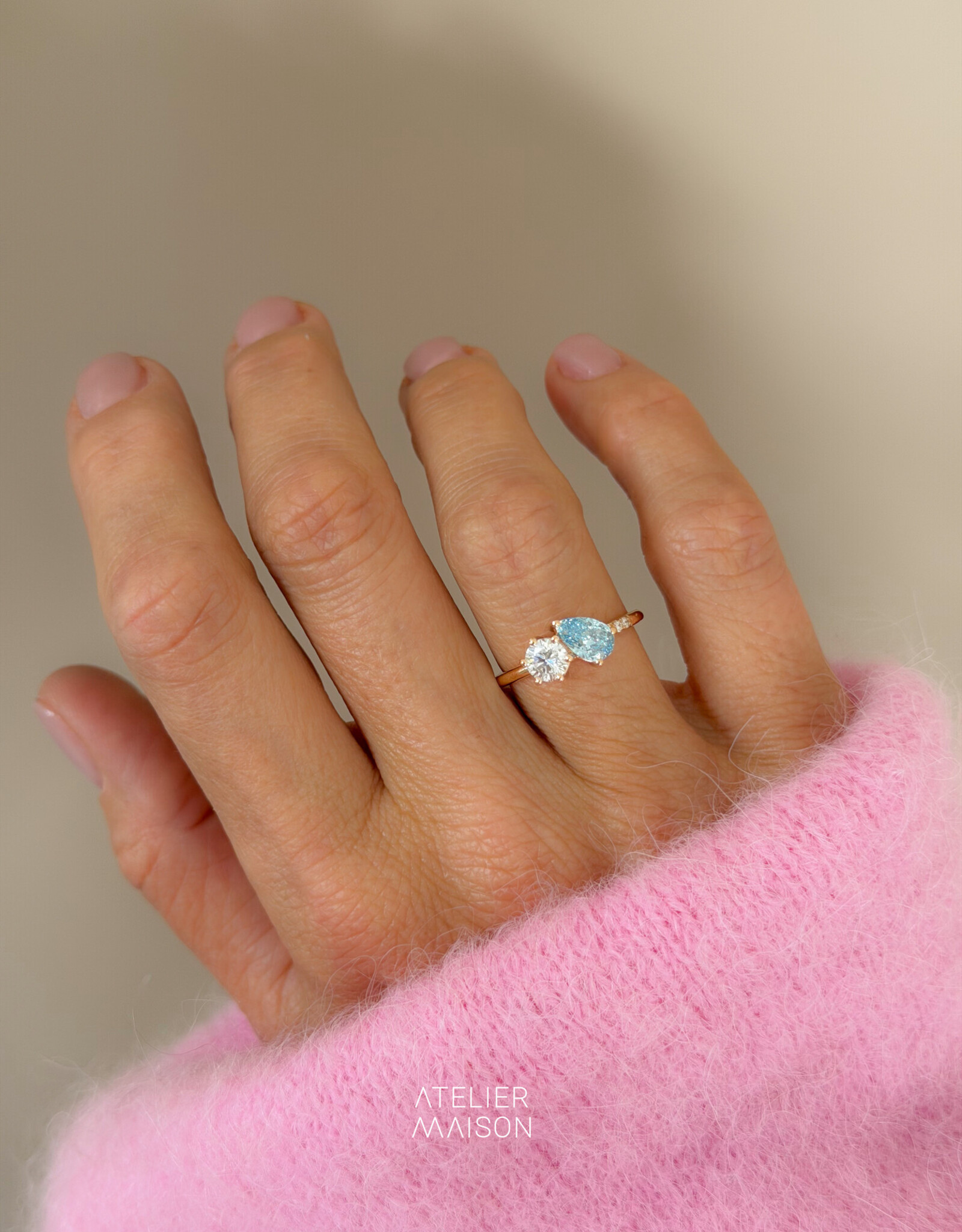 Atelier Maison Siblings ring | mt 54 | 18K rosé goud