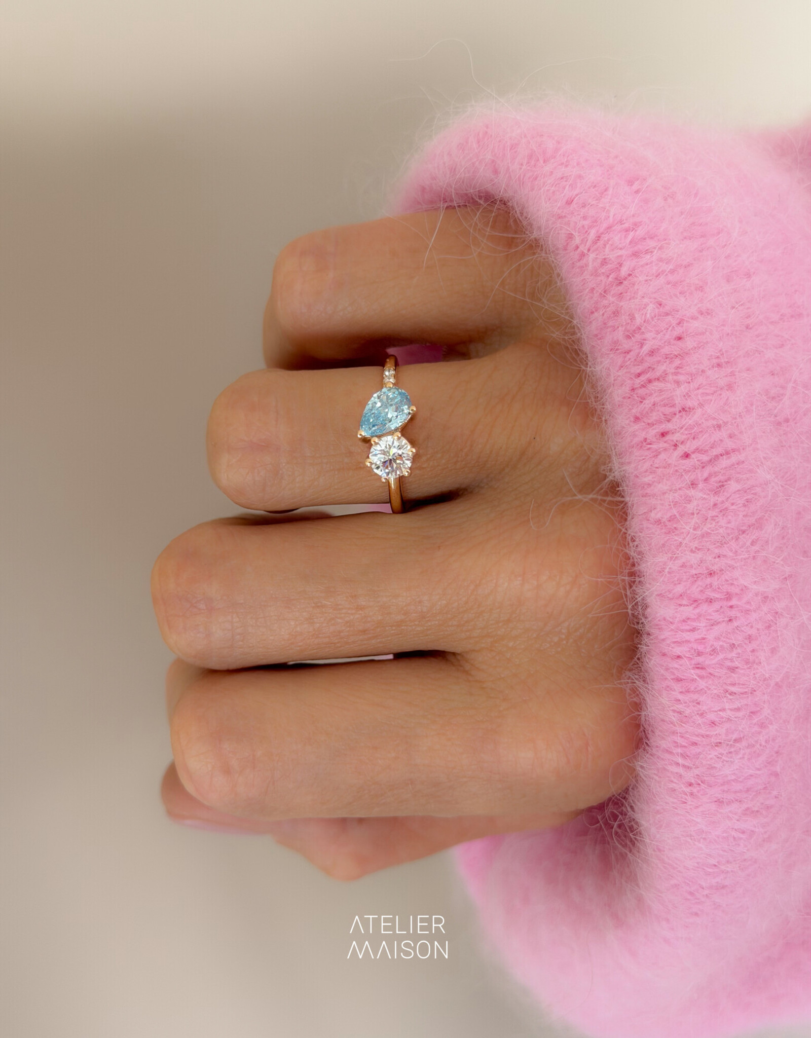 Atelier Maison Siblings ring | mt 54 | 18K rosé goud